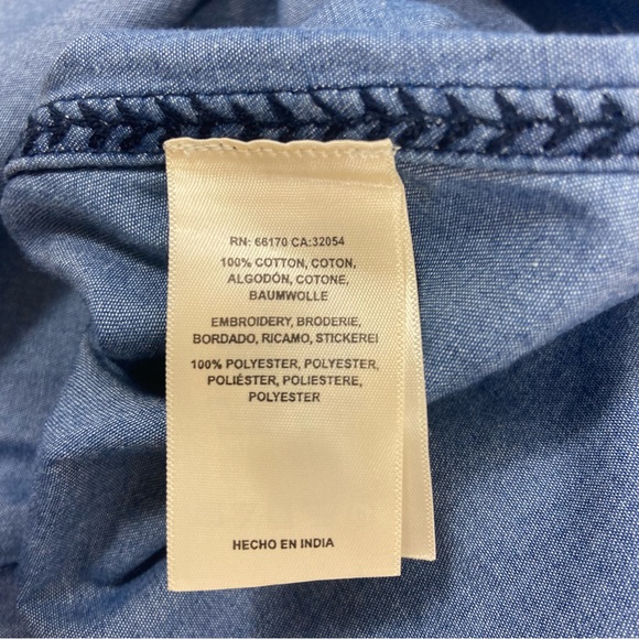 Holding Horses Anthropologie denim corduroy floral embroidered top tunic. Size 0 - Picture 8 of 10